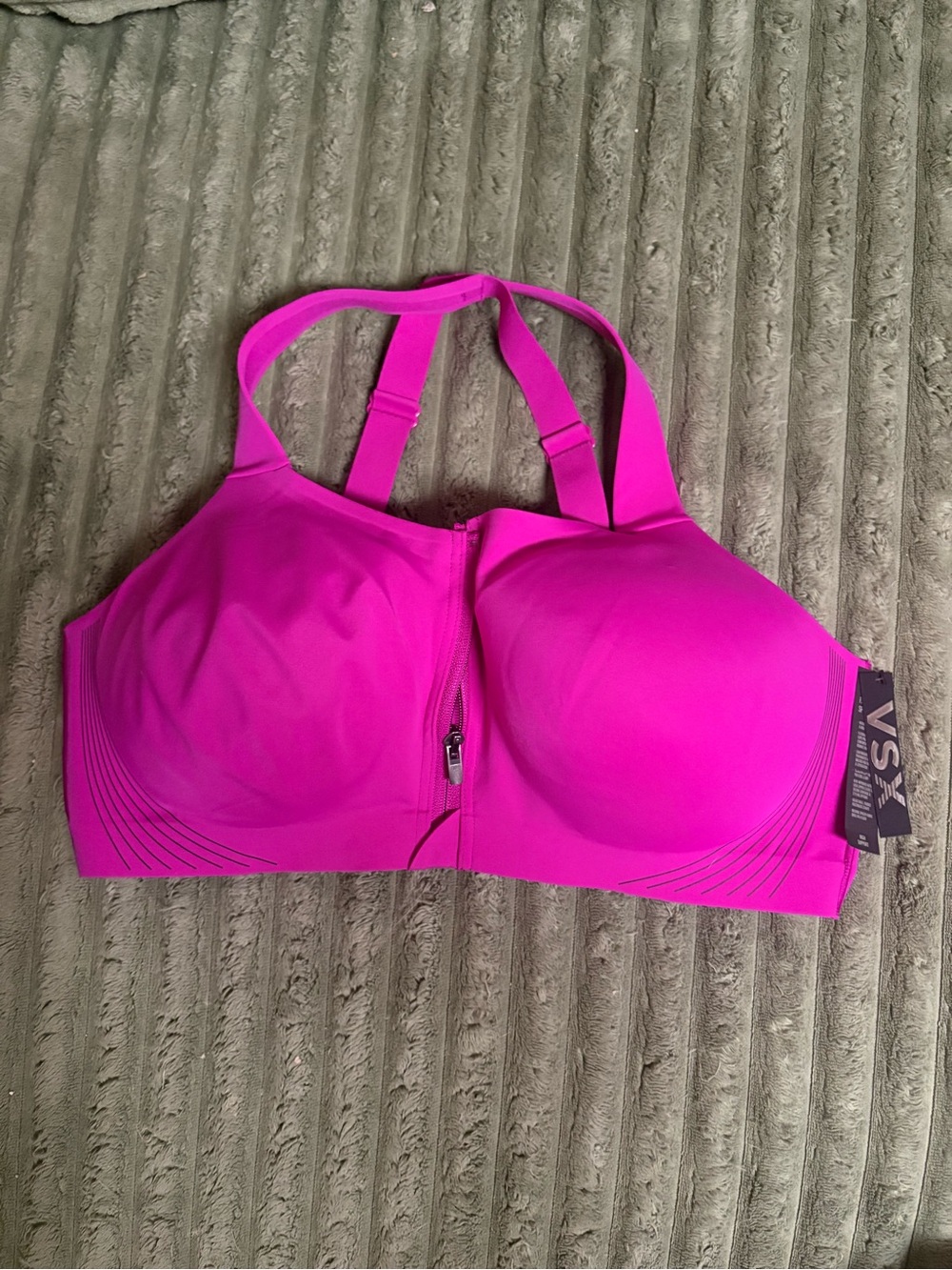 Victoria's Secret Hot Pink Front-Zip High-Impact Sports Bra